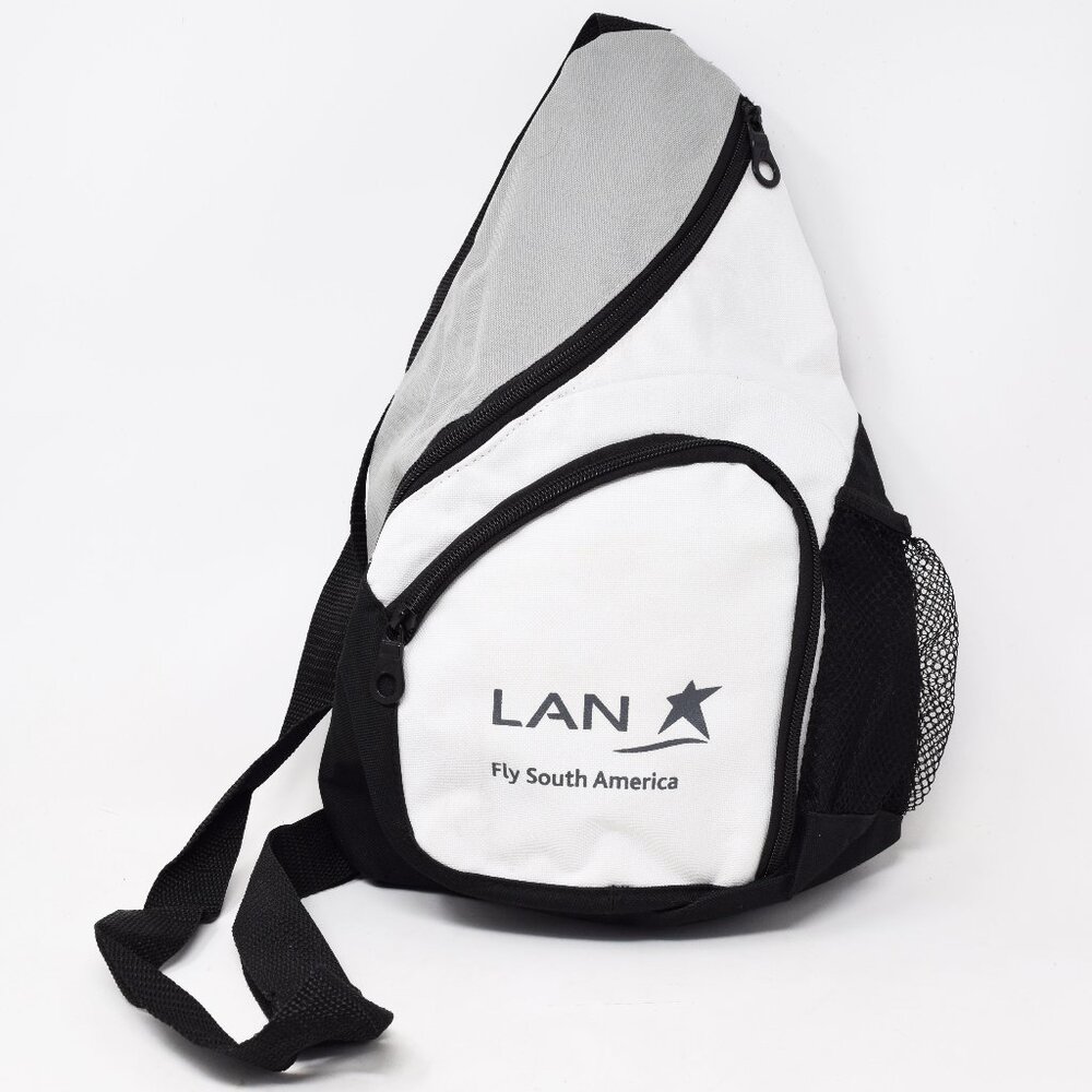 LAN Airlines Crossbody Bag Unisex Backpack Black White Fly South America Swag